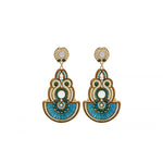 Boucles d'oreilles clips nacre blanche - bleu Nacre bleu
