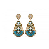 Boucles d'oreilles clips nacre blanche - bleu Nacre bleu