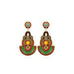 Boucles d'oreilles clips CIR08 - vert Vert orange