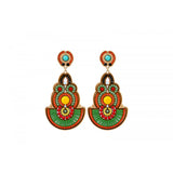 Boucles d'oreilles clips CIR08 - vert Vert orange
