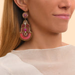Boucles d'oreilles dormeuses cristaux Prestige - fuchsia Fuschia