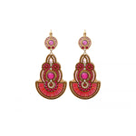 Boucles d'oreilles dormeuses cristaux Prestige - fuchsia Fuschia