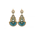 Boucles d'oreilles dormeuses nacre blanche - bleu Nacre bleu