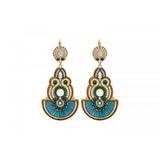 Boucles d'oreilles dormeuses nacre blanche - bleu Nacre bleu
