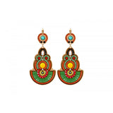 Boucles d'oreilles dormeuses festives cristaux Prestige - vert Vert orange