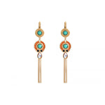Boucles d'oreilles dormeuses cristaux Prestige - vert Vert orange