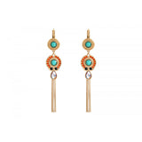 Boucles d'oreilles dormeuses cristaux Prestige - vert Vert orange