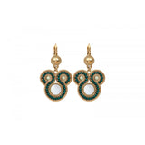Boucles d'oreilles dormeuses raffinées nacre blanche - bleu Nacre bleu