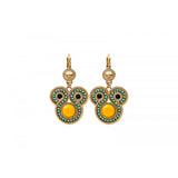 Boucles d'oreilles dormeuses colorées cristaux Prestige - vert Vert orange