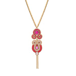 Collier pendentif réglable cristaux Prestige - fuchsia Fuschia