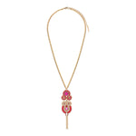 Collier pendentif réglable cristaux Prestige - fuchsia Fuschia