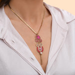 Collier pendentif réglable cristaux Prestige - fuchsia Fuschia