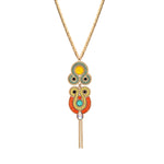 Collier pendentif réglable cristaux Prestige nacre - orange Vert orange