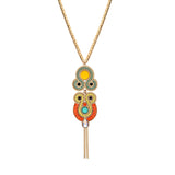 Collier pendentif réglable cristaux Prestige nacre - orange Vert orange