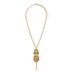 Collier pendentif réglable cristaux Prestige nacre - orange Vert orange