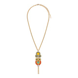 Collier pendentif réglable cristaux Prestige nacre - orange Vert orange