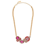 Collier chaîne court cristaux Prestige - fuchsia Fuschia
