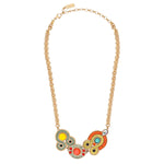 Collier chaîne court cristaux Prestige - vert Vert orange