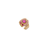 Bague cabochon ajustable cristaux Prestige - fuchsia Fuschia