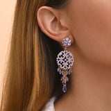 Boucles d'oreilles strass KIA14 - violet Violet