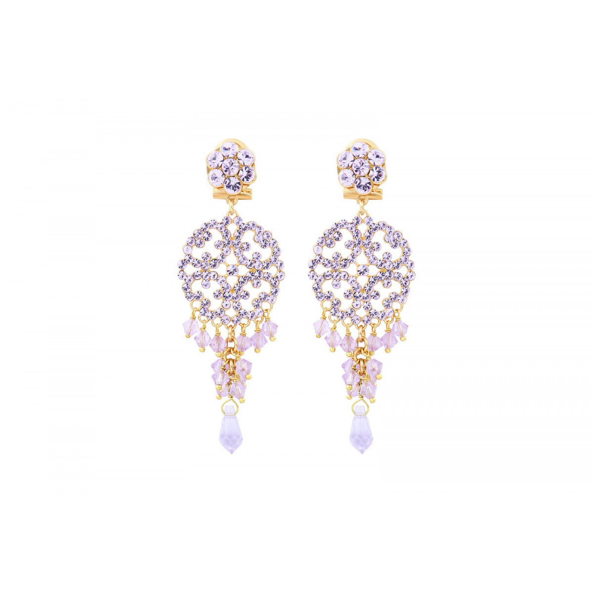 Boucles d'oreilles strass KIA14 - violet Violet
