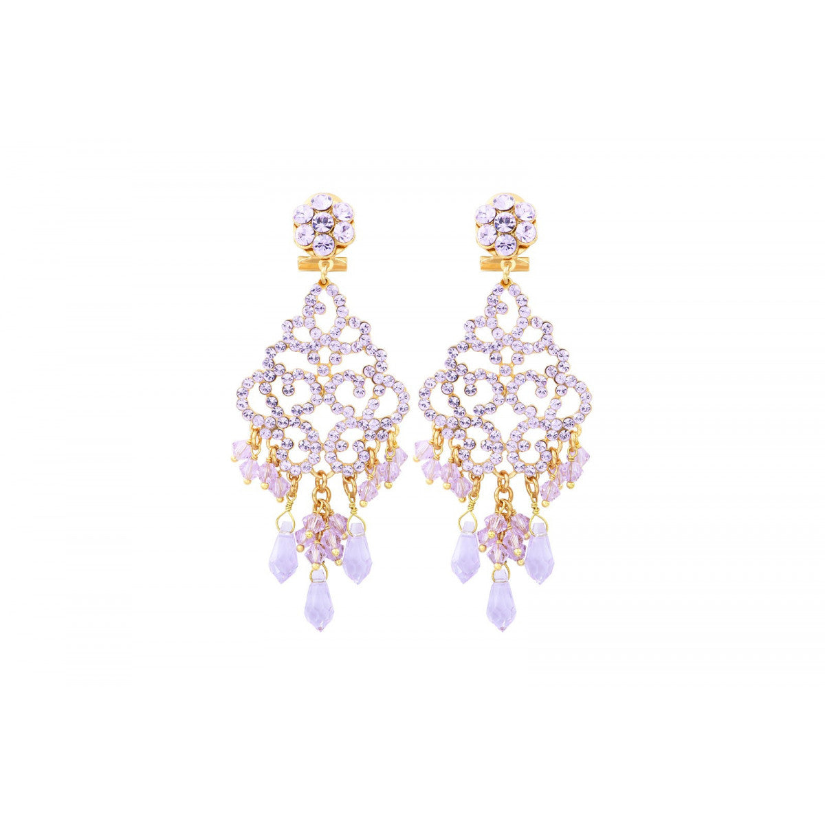 Boucles d'oreilles strass Chiara - violet Violet
