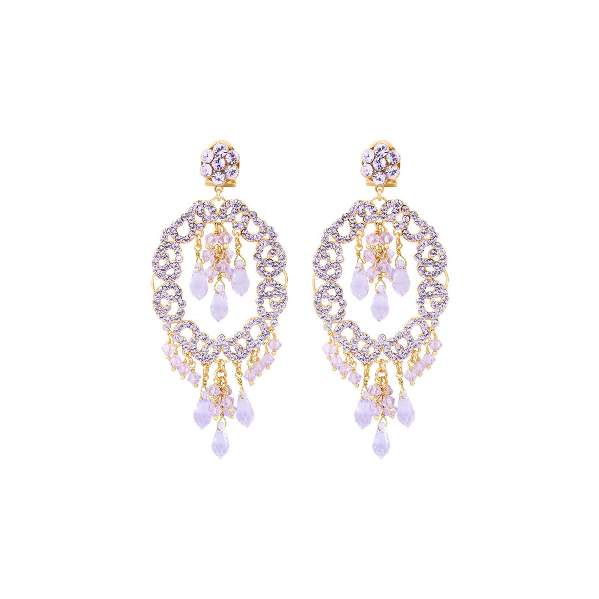 Boucles d'oreilles strass KIA16 - violet Violet
