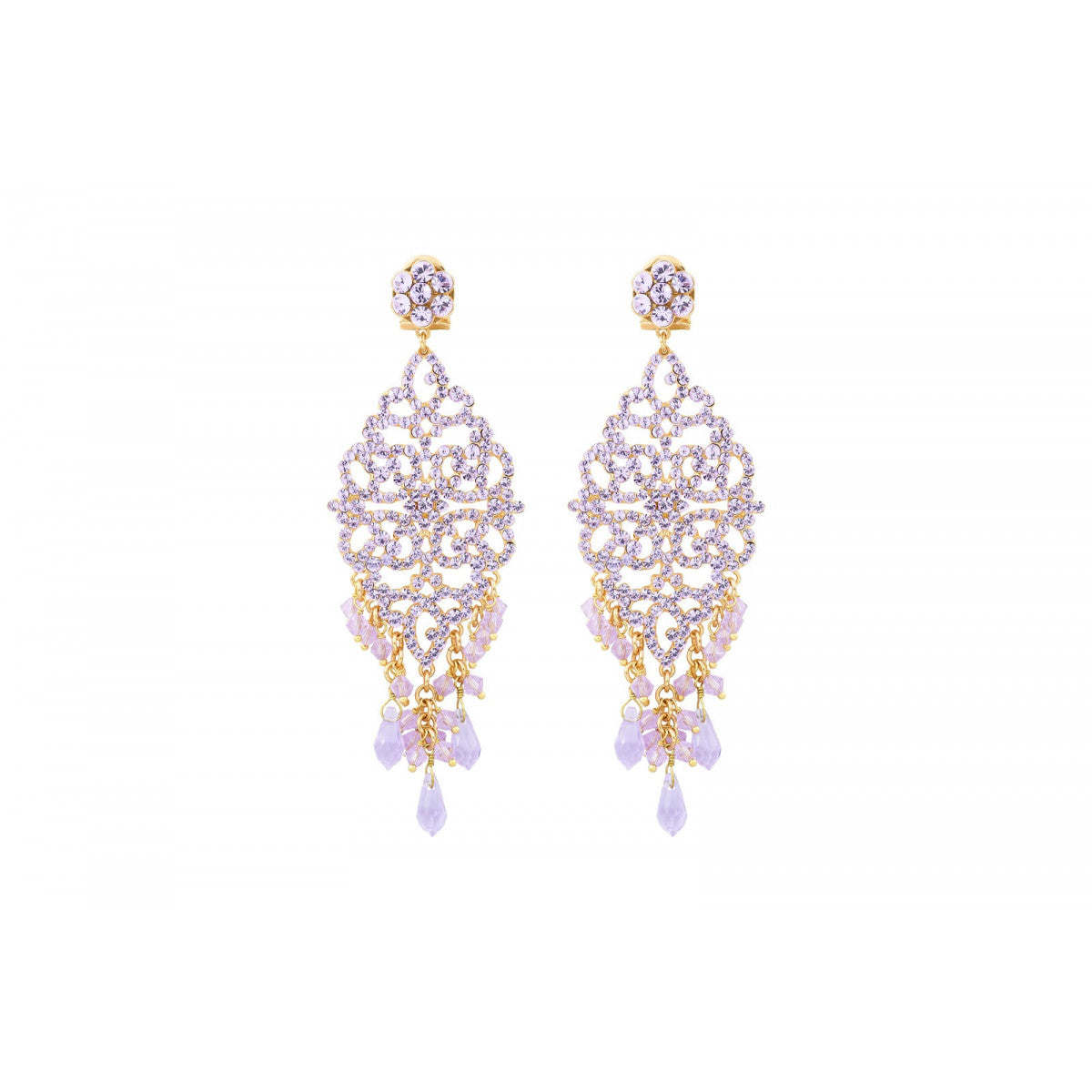 Boucles d'oreilles strass KIA17 - violet Violet