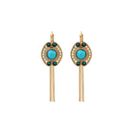 Boucles d'oreilles dormeuses chaînes CIR02 - bleu Nacre bleu
