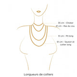 Collier court lapis lazuli grenat - bleu Bleu