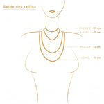 Collier court fantaisie femme perles godron - doré Or