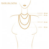 Collier court fantaisie femme perles godron - doré Or