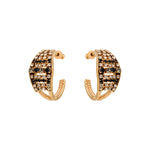 Boucles d'oreilles créoles strassées cristaux Prestige - noir Noir blanc