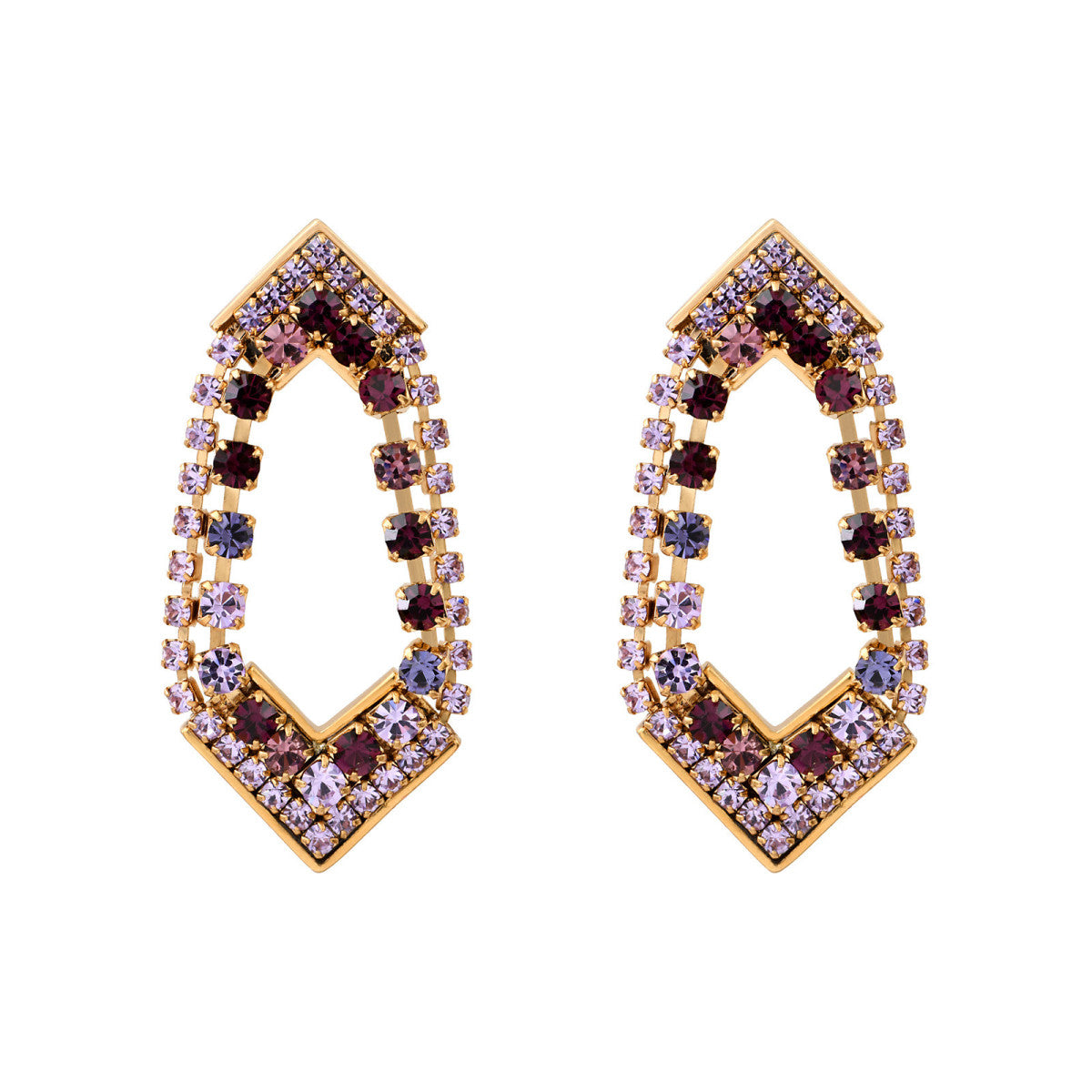 Boucles d'oreilles graphiques cristaux Prestige - violet Violet