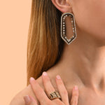 Boucles d'oreilles maxi cristaux Prestige - noir Noir blanc
