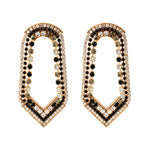 Boucles d'oreilles maxi cristaux Prestige - noir Noir blanc