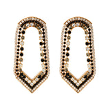 Boucles d'oreilles maxi cristaux Prestige - noir Noir blanc