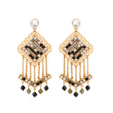 Boucles d'oreilles aériennes cristaux Prestige - noir Noir blanc