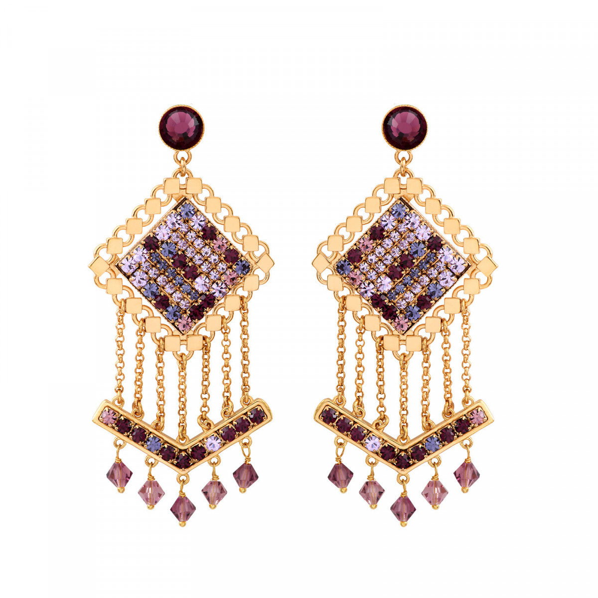 Boucles d'oreilles cristaux Prestige - violet Violet
