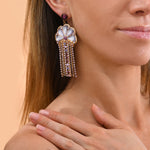 Boucles d'oreilles cristaux Prestige chainettes - violet Violet