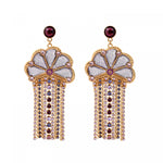 Boucles d'oreilles cristaux Prestige chainettes - violet Violet