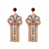 Boucles d'oreilles cristaux Prestige chainettes - violet Violet