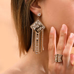 Boucles d'oreilles scintillantes cristaux Prestige - noir Noir blanc