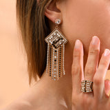Boucles d'oreilles scintillantes cristaux Prestige - noir Noir blanc