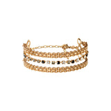 Bracelet multi-rangs réglable cristaux Prestige - noir Noir blanc