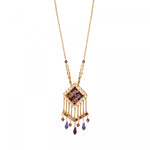Collier pendentif réglable strass Precious - violet Violet