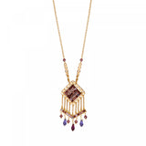 Collier pendentif réglable strass Precious - violet Violet