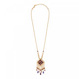 Collier pendentif réglable strass Precious - violet Violet