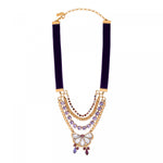 Collier choker velours cristaux Prestige pendentif - violet Violet