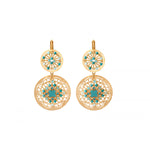 Grandes boucles d'oreilles dormeuses turquoise reconstituée - turquoise Turquoise